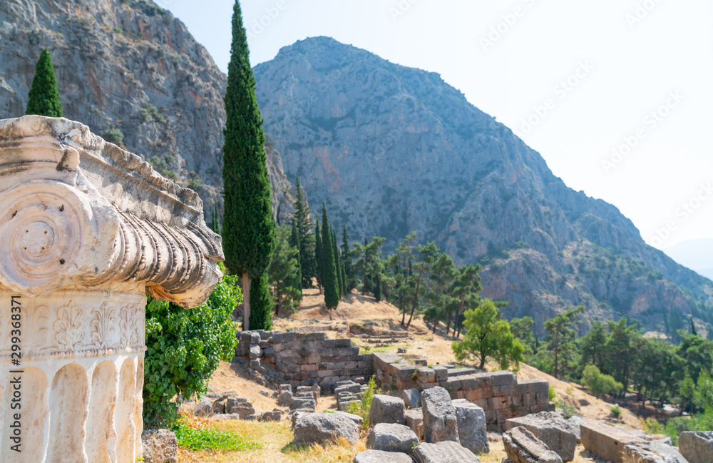 Ancient city of Delphi ruins and diggings
