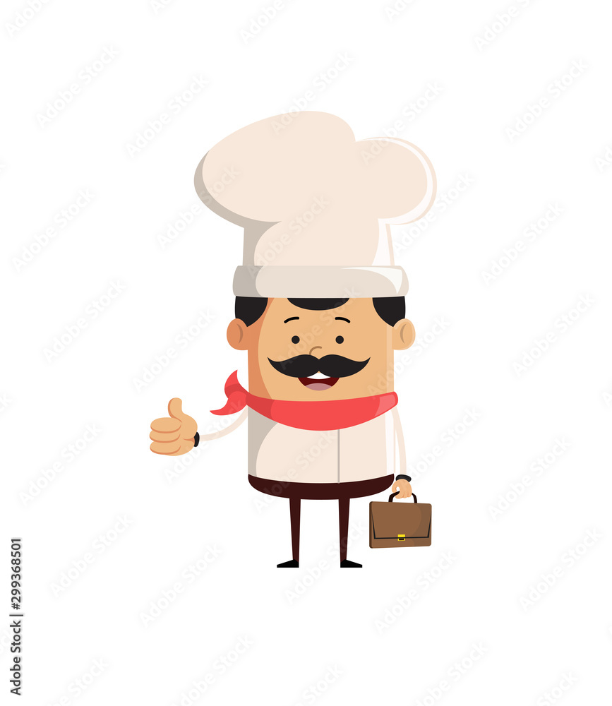 Professional Cute Chef - Showing a Thumb Up