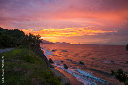Sunset on the coast of Santa Marta, Colombia