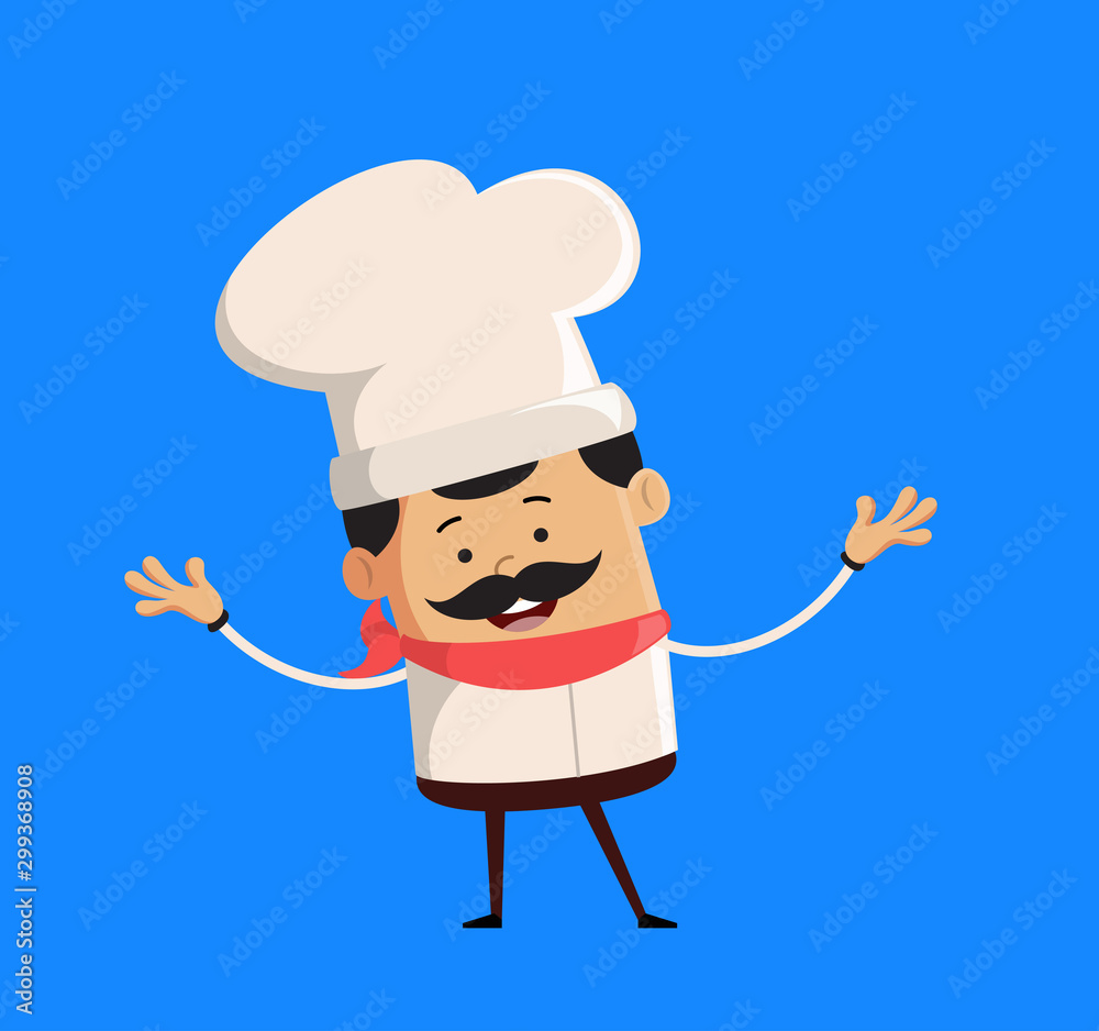 Professional Cute Chef - In Cheerful Pose Professional Cute Chef - In Cheerful Pose