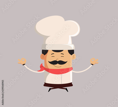 Professional Cute Chef - Doing Meditation