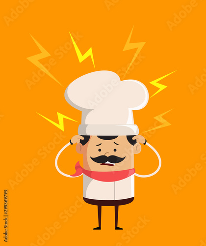 Professional Cute Chef - with Worried Face