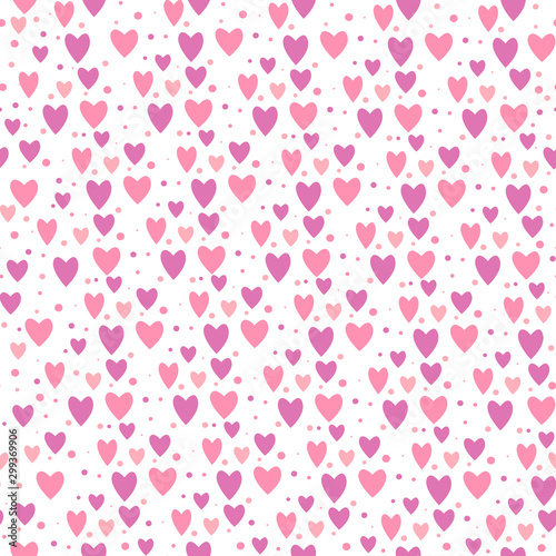 Seamless pattern pink hearts for fabric design. Love vector pattern. suited for packaging for St. Valentine's Day. 
