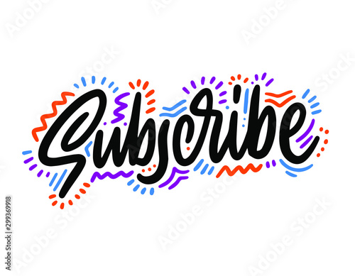 Subscribe button. Social media element channel  video content. Blogging. Background subscribe. Vector illustration. EPS 10
