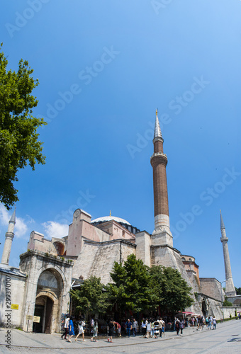 Istanbul, Turkey: view of Hagia Sophia, the famous former Greek Orthodox Christian patriarchal cathedral, later an Ottoman imperial mosque and now a museum, the epitome of Byzantine architecture