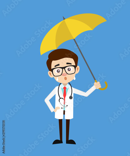 Professional Doctor - Standing with Umbrella