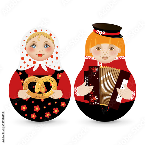 Matryoshka. Traditional russian wooden doll