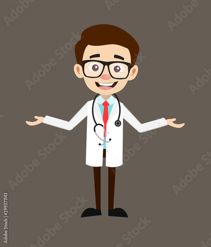 Professional Doctor - Standing in Presenting Pose