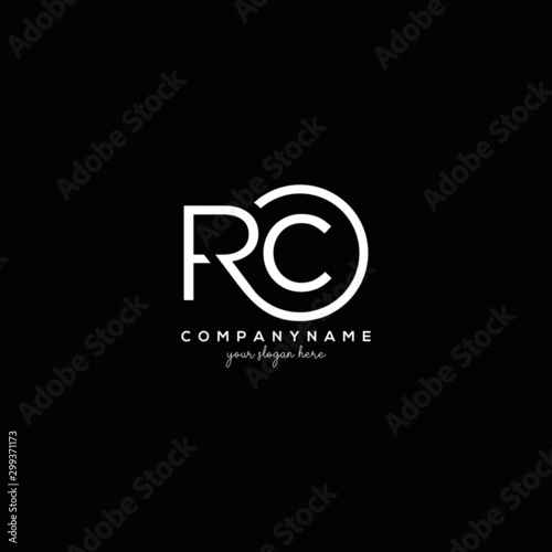 Initial Letter RC Logo With circle Template Vector.