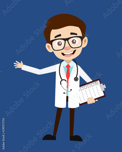 Professional Doctor - Holding a Checklist and Showing with Hand Gesture