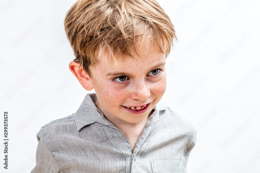 portrait, beautiful smiling red hair boy with freckles looking cute portrait, beautiful smiling red hair boy with freckles looking cute