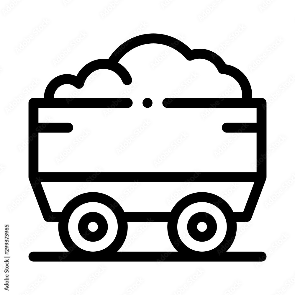 Heavy Truck with Material Metallurgical Icon Vector Thin Line. Contour Illustration Heavy Truck with Material Metallurgical Icon Vector Thin Line. Contour Illustration