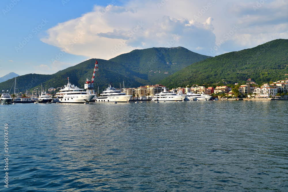 Many yachts in a Porto Montenegro in Tivat, Montenegro Many yachts in a Porto Montenegro in Tivat, Montenegro