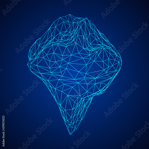 Fototapeta Naklejka Na Ścianę i Meble -  Iceberg abstract modern business background with lines. Wireframe low poly mesh vector illustration