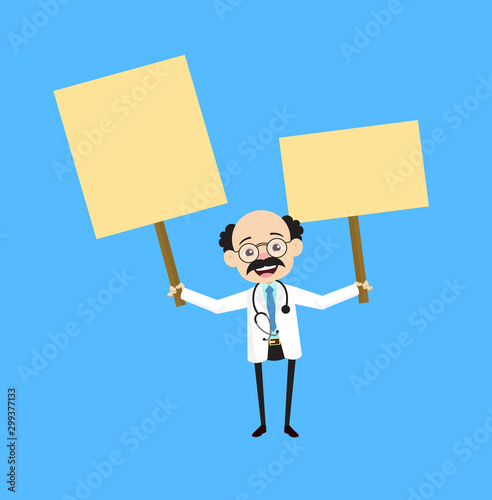 Psychiatrist - Holding Placards in Both Hands