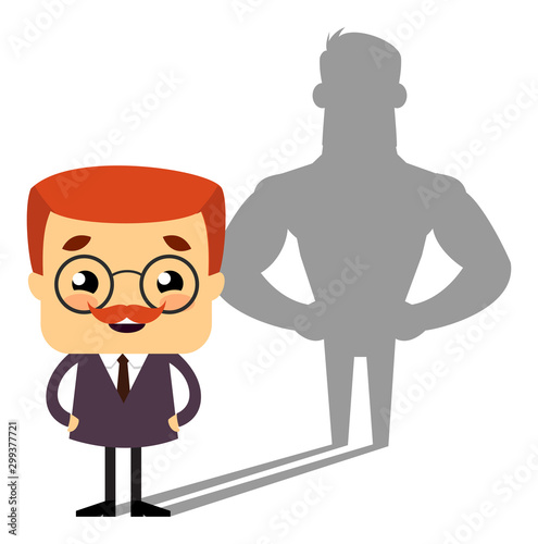 Salesman Boss Guy - Standing in Positive Attitude