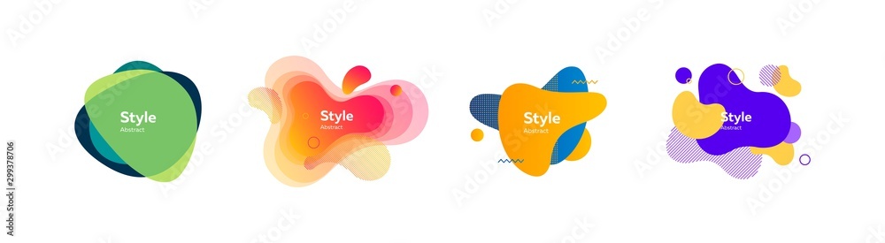 Set of vivid abstract geometric shapes