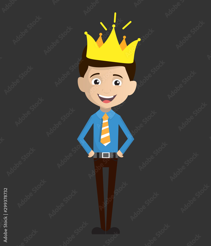 Salesman Employee - Wearing a Crown