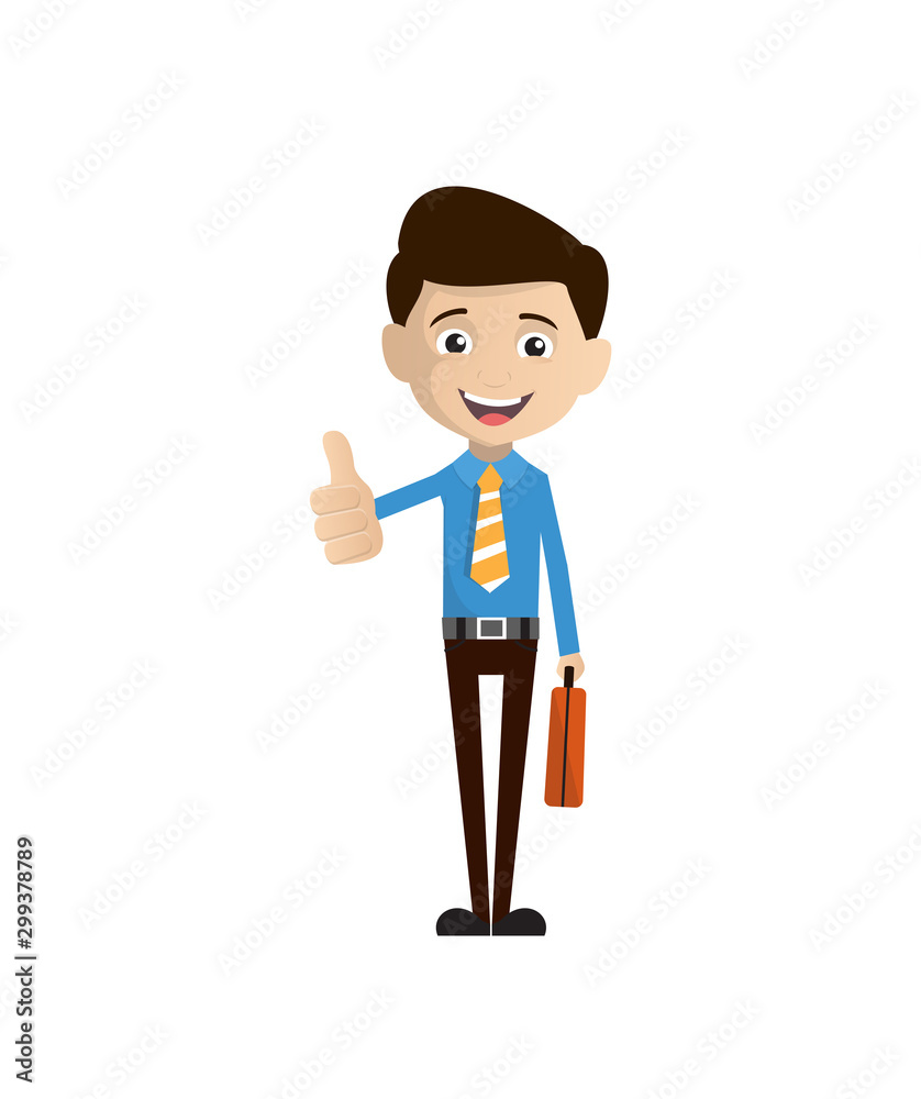 Salesman Employee - Showing a Thumb Up