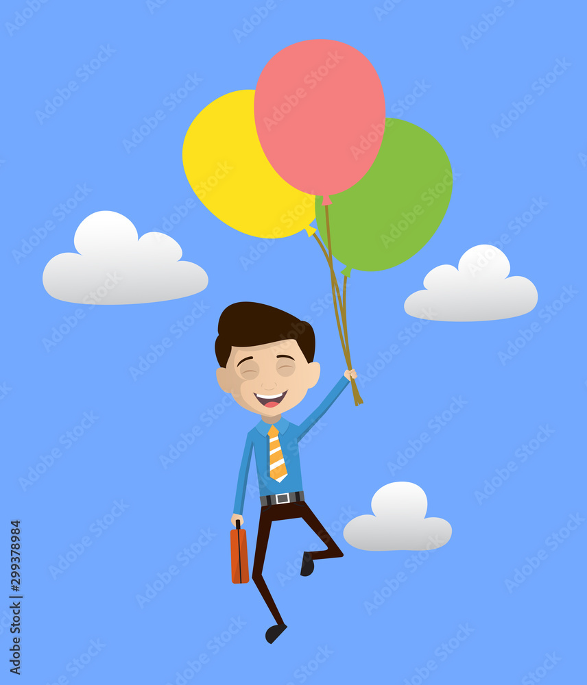 Salesman Employee - Flying with Balloons Salesman Employee - Flying with Balloons