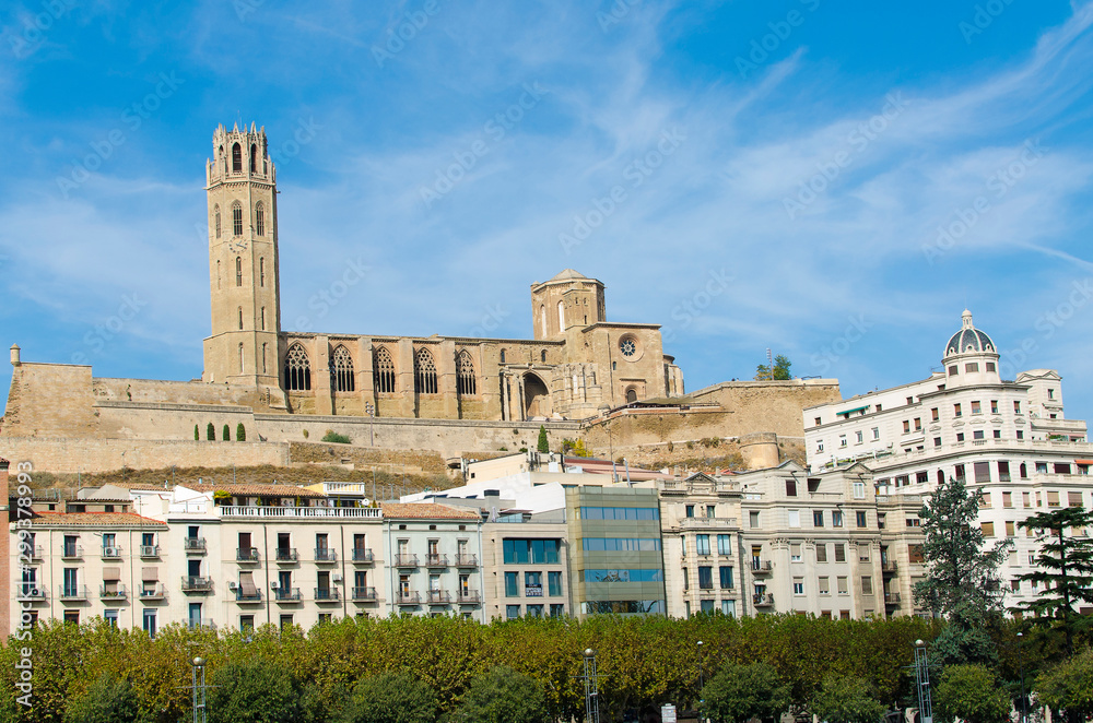 General view of the Cathedral of La Seu Vella (Lleida, Catalonia, Spain) - Horizontal orientation