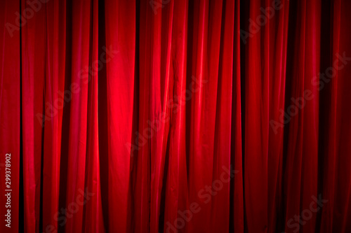 curtain on red background
