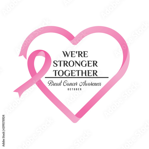 Quote for Breast Cancer day in flat style with color pink. Holidays around the world of Breast Cancer Awareness. 