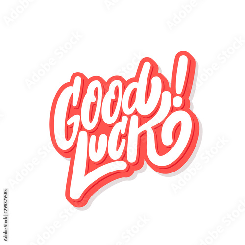 Good luck. Farewell card. Vector lettering.