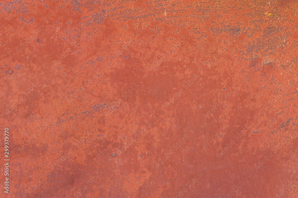 Fine texture of a rusty metal surface once painted red - obrazy, fototapety, plakaty 