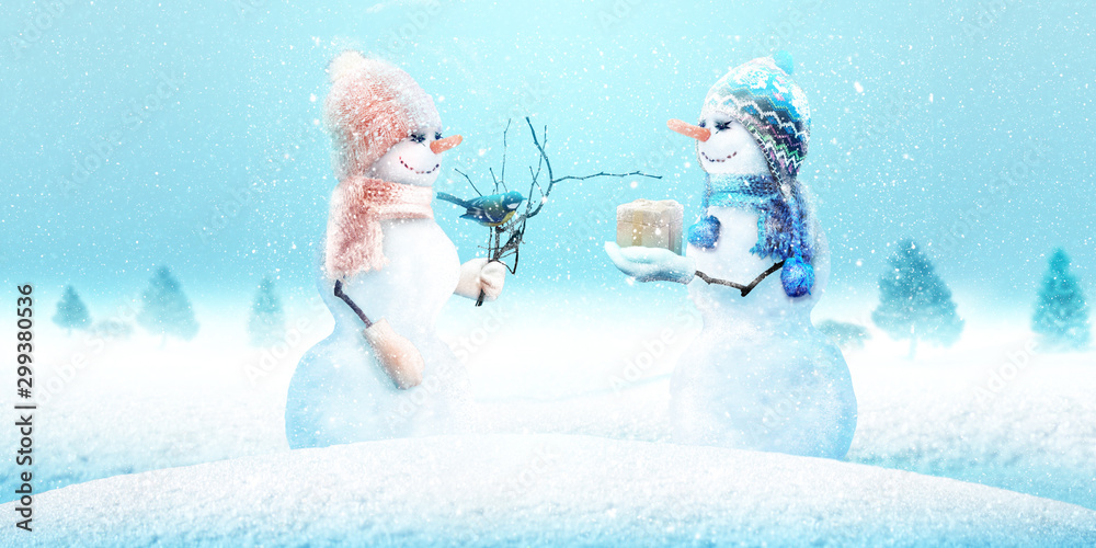 Fototapeta Snowman - motyw świąteczny