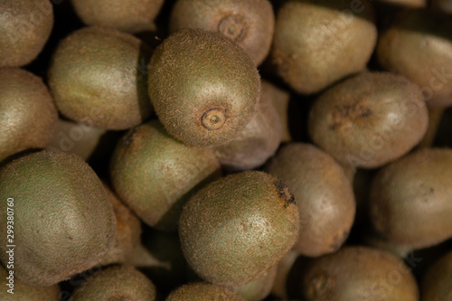 Close-up of exotic kiwifruit on supermarket counter
