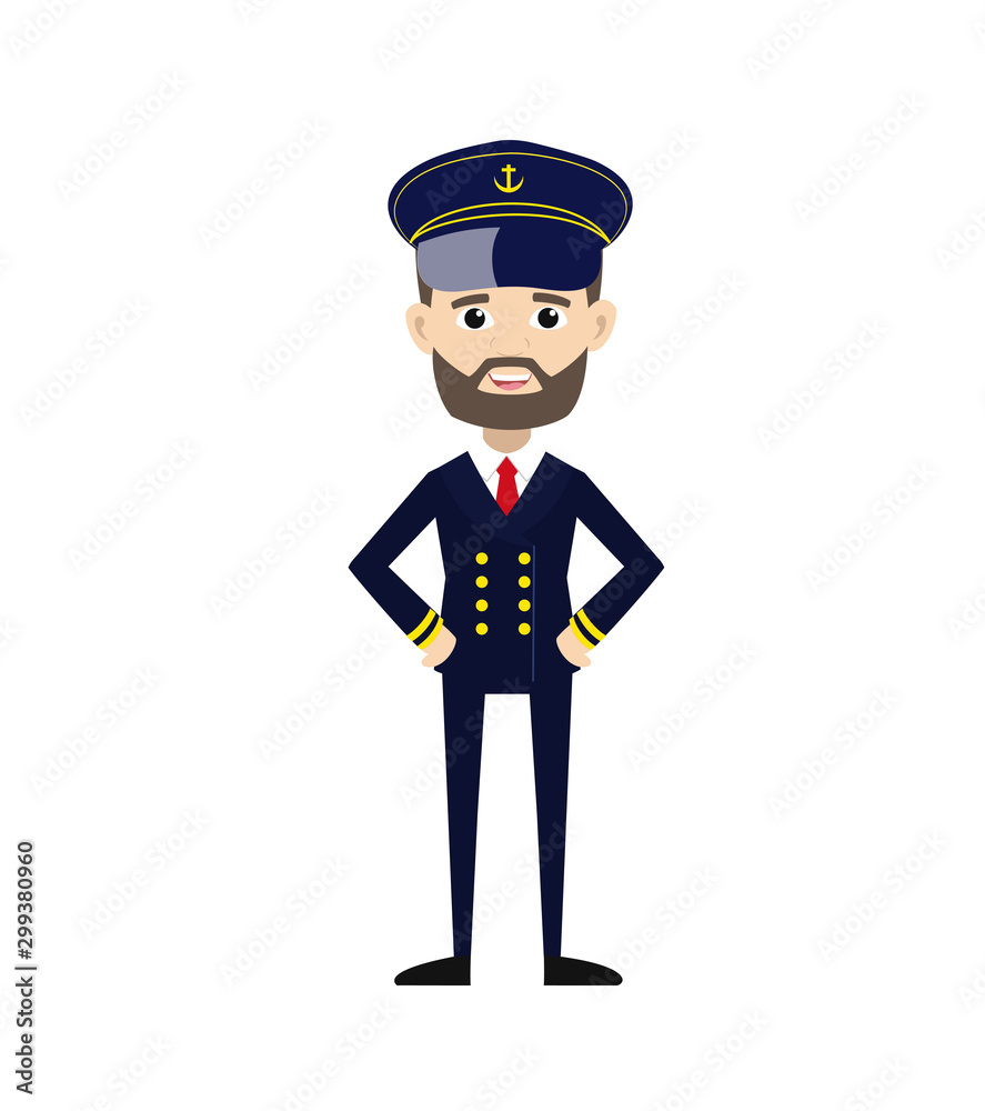 Ship Captain Pilot - in happy mood Ship Captain Pilot - in happy mood
