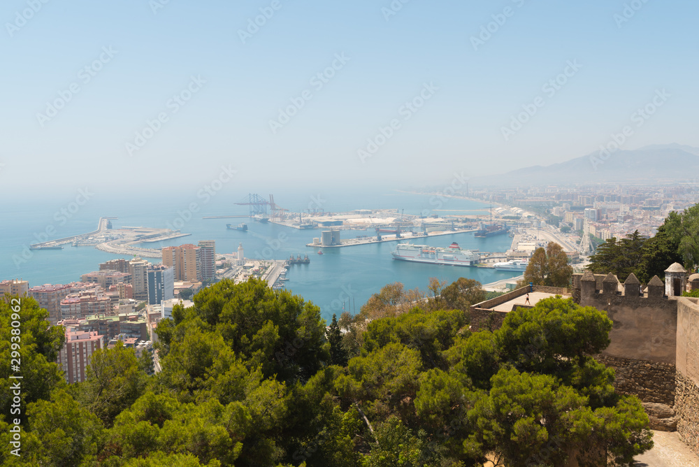 View to Malaga port 