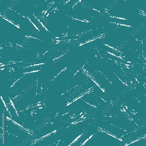 Vector abstract hand drawn grunge texture. Seamless pattern with scratch on green background.