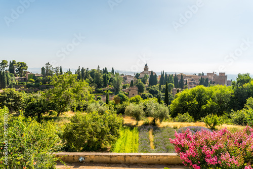 View to the city Granada from historic building Generalife