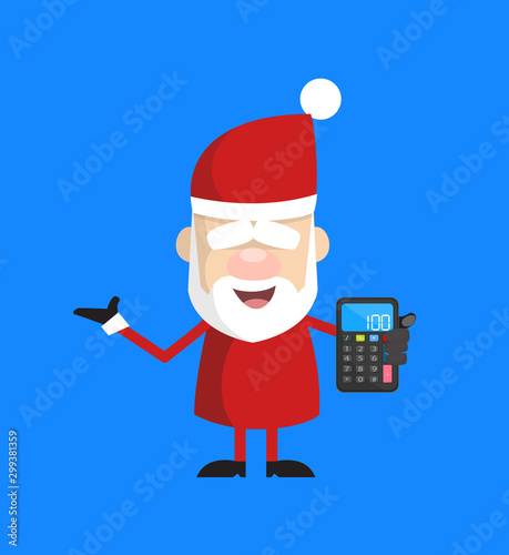 Simple Cartoon Santa - Presenting a Calculator