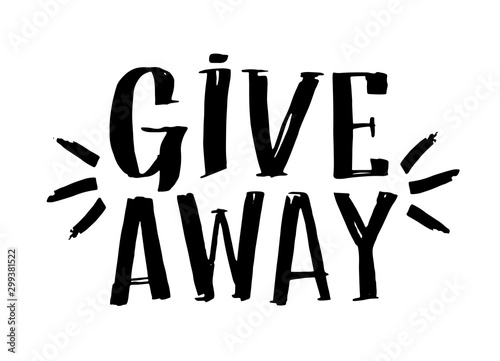 Give away - cute hand drawn doodle lettering template banner