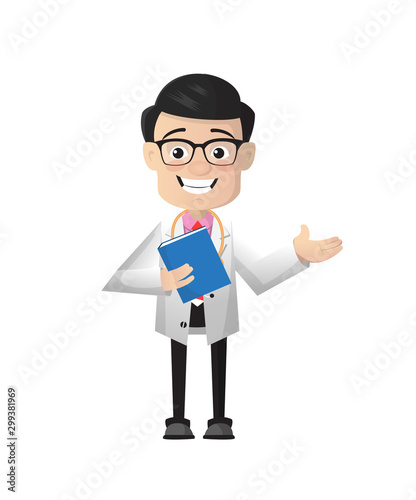 Surgeon - Holding a Book and Presenting