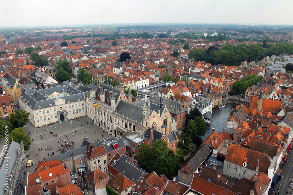 Obraz premium Bruges panorama from the top of the bell tower