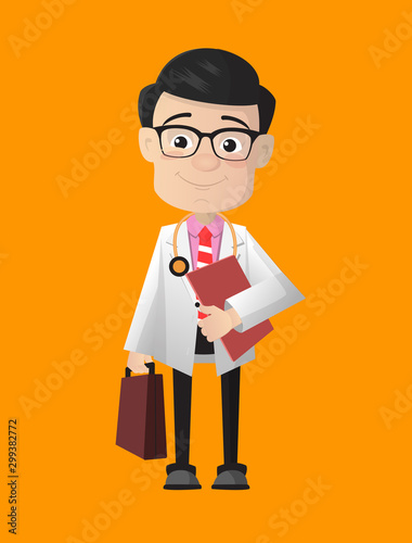 Surgeon - Standing with File and Briefcase