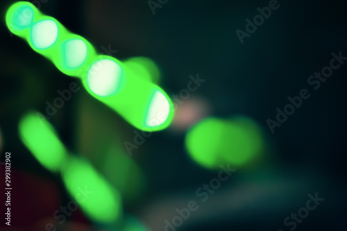Green neon bokeh