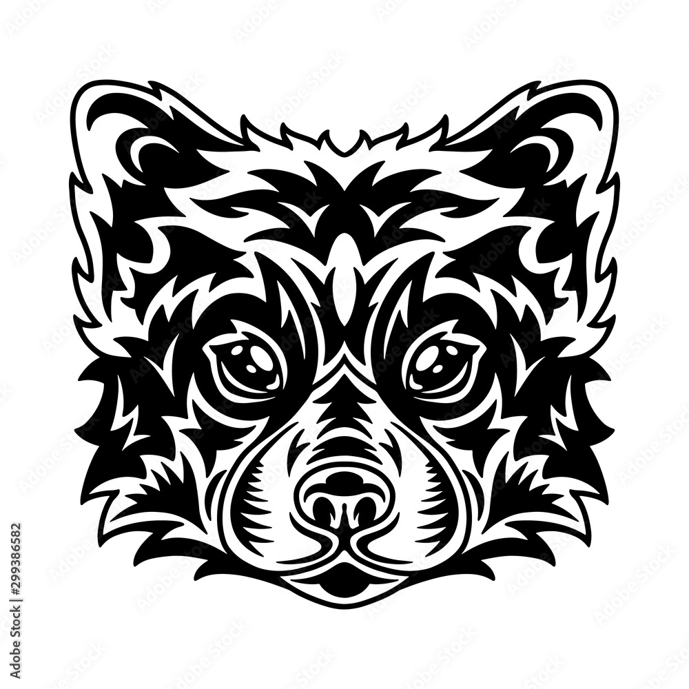 Red panda face. Design element for poster, card, banner. Red panda face. Design element for poster, card, banner.