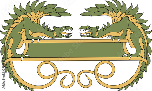 Logo in the form of two dragons looking at each other