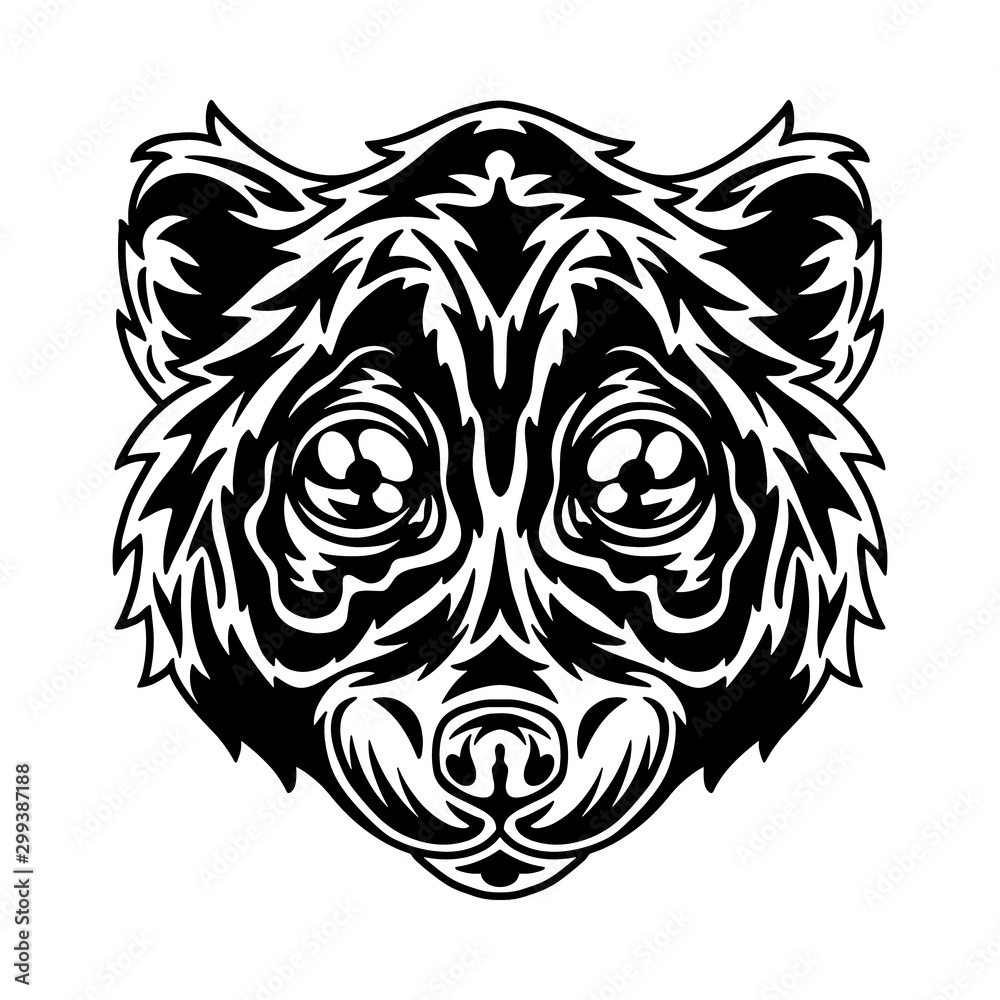 Fototapeta premium Loris face. Design element for poster, card, banner.