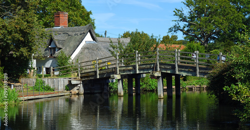 Pretty little bridge on the river Stour near Flatford Mill  East Bergholt Suffolk. photo