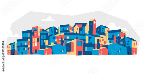 Plakat abstract city background with houses vector illustration 