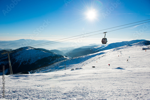 Ski Resort, Ski Lift Gondola Above The Slope, Jasná, Low Tatras National Park Slovakia photo