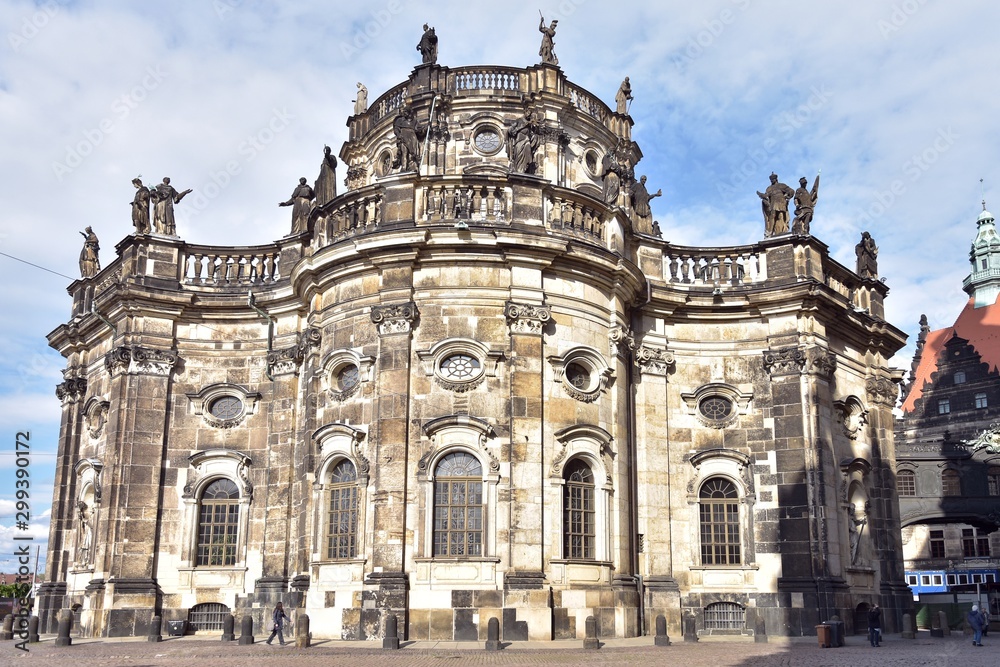 Dresden, Germany - May 2019. The historic old town of Dresden Saxonia. View on famous tourist attraction in the center of Dresden, Germany. elegant baroque Dresden.