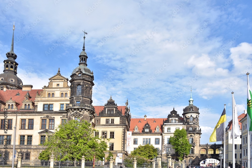 Dresden, Germany - May 2019. The historic old town of Dresden Saxonia. View on famous tourist attraction in the center of Dresden, Germany. elegant baroque Dresden.