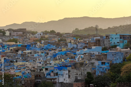 Blue City of Jodhpur in India at sunset. © cn0ra